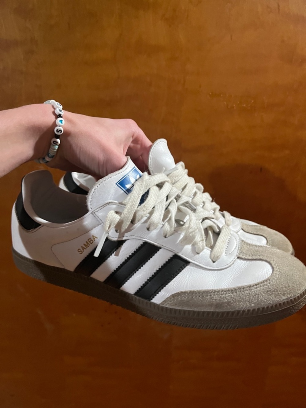 adidas White and Black Samba Classic Sneakers